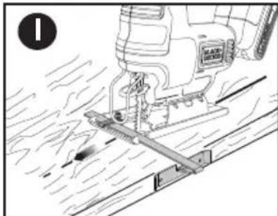 BLACK & DECKER BDCJS20B - Rip / Circle Cutting (Figure I - J) - 1