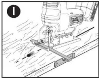 BLACK & DECKER BDCJS20B - Guiā para corte longitudinal (fig. I y J) - 1