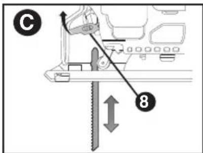 BLACK & DECKER BDCJS20B - Installation de la lame (fig. C) - 1