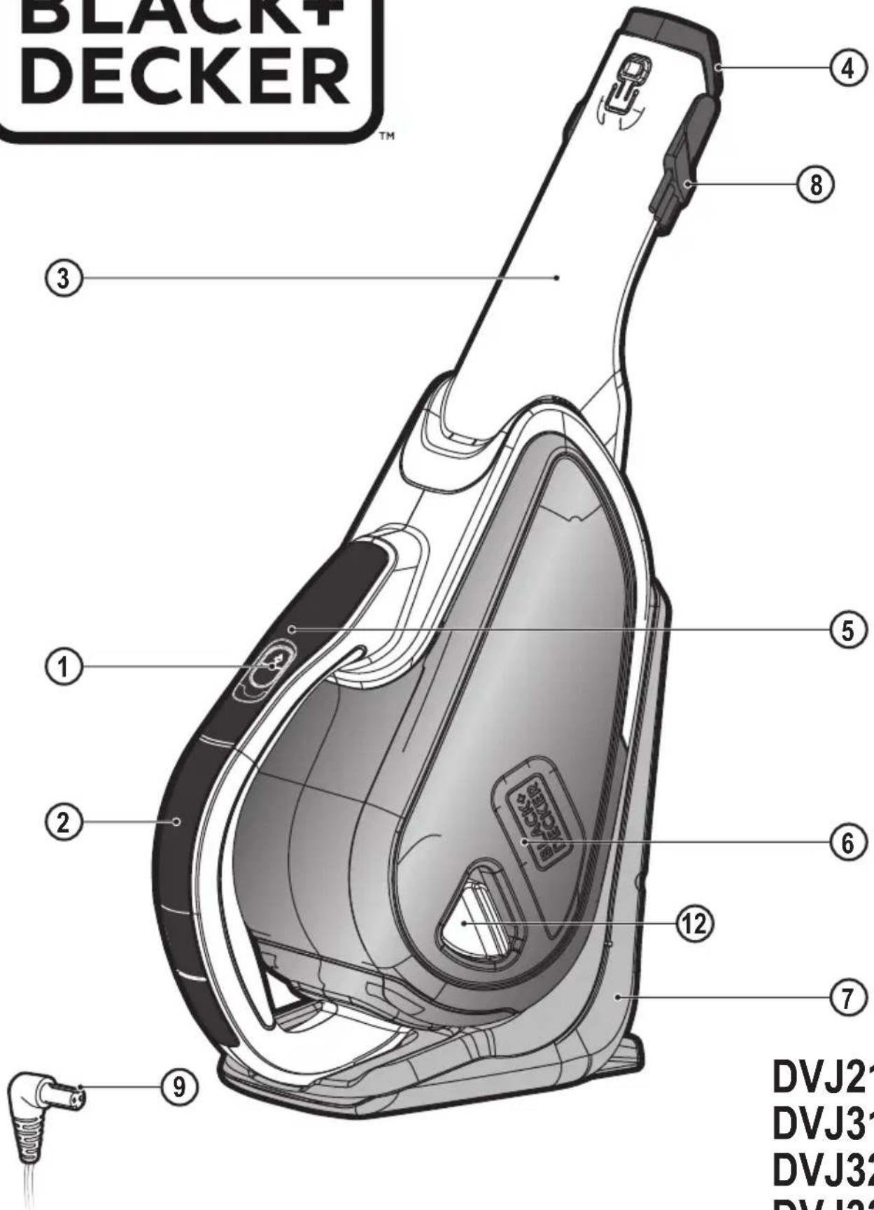 BLACK+ DECKER™ ③ ④ ⑧ ⑤ ① ② ⑥ ⑭ ⑦ DVJ2 DVJ3 DVJ32 DVJ21