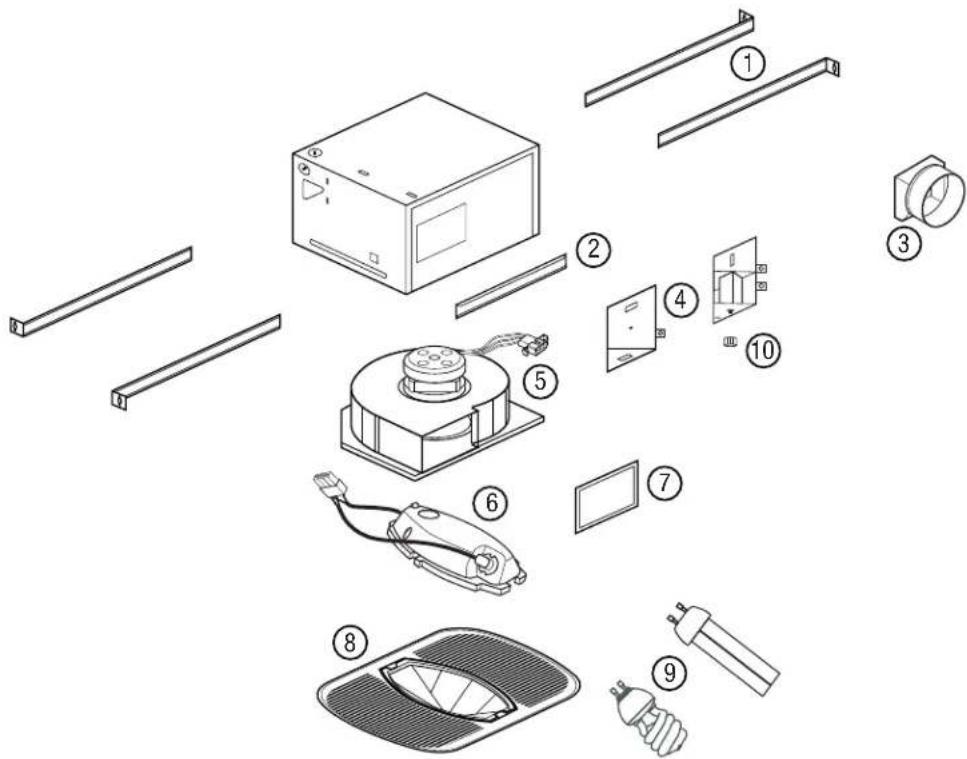 Air King AKF50 - DIAGRAMME DES PIEÇES DE REMPLACEMENT - 1