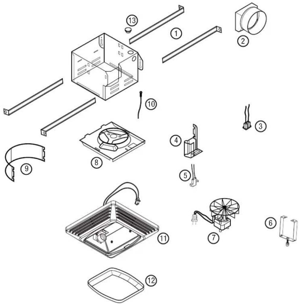 Air King ASLC50 - DIAGRAMME DES PIECES DE REMPLACEMENT - 1