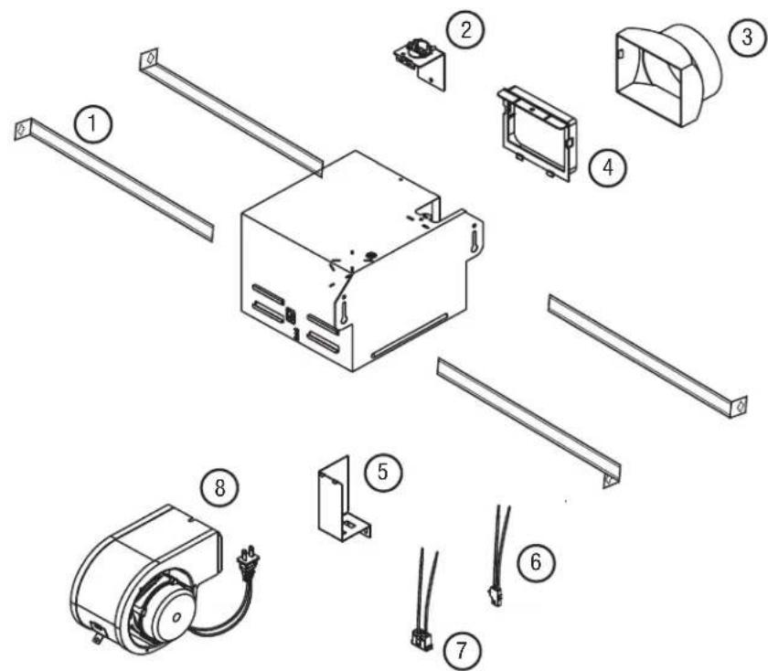 Exploded view diagram of an electronic device with numbered components for identification