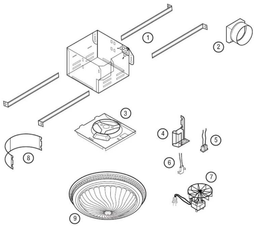 Air King DRLC702 - Diagramme des PIECES de remplacement - 1