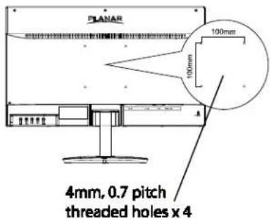 Planar PLN2200 - Attaching The Optional Wall Mount Arm (not supplied) - 1