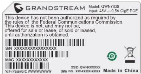 GRANDSTREAM GWN7630 - CONNECT TO GWN7630 DEFAULT Wi-Fi NETWORK - 1