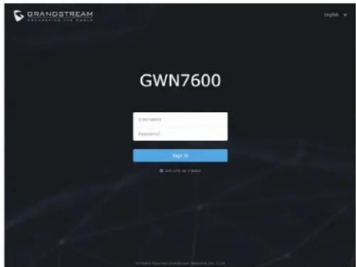 GRANDSTREAM GWN7600 - ACESSO A LA INTERFAZ DE CONFIGURACIÓN - 1