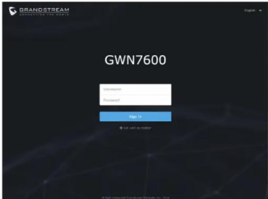 GRANDSTREAM GWN7600 - ACCESSO ALL'INTERFACCIA DI CONFIGURAZIONE - 1