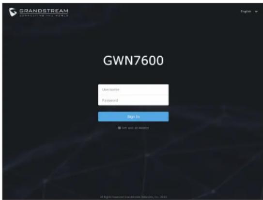 GRANDSTREAM GWN7600 - ACESSAR À INTERFACE DE CONFIGURAÇÃO - 1