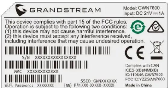 GRANDSTREAM GWN7600 - POŁĄCZYĆ Z DOMYŚLNA SIECIA WIFI GWN7600 - 1
