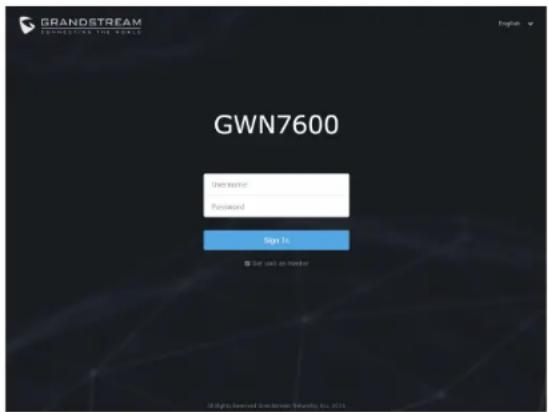 GRANDSTREAM GWN7600 - ACCESSING THE CONFIGURATION INTERFACE - 1
