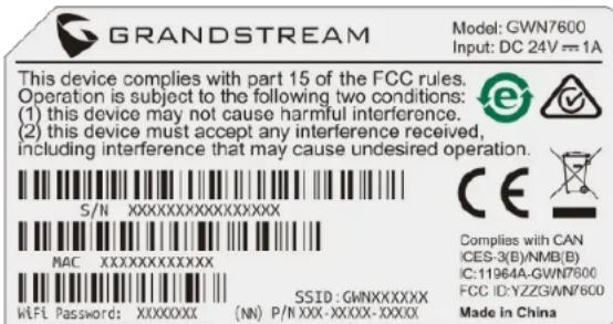 GRANDSTREAM GWN7600 - CONECTAR À REDE WIFI PADRÃO DO GWN7600 - 1