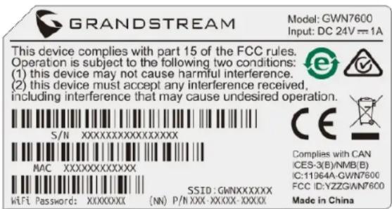 GRANDSTREAM GWN7600 - CONNECT TO GWN7600 DEFAULT WIFI NETWORK - 1