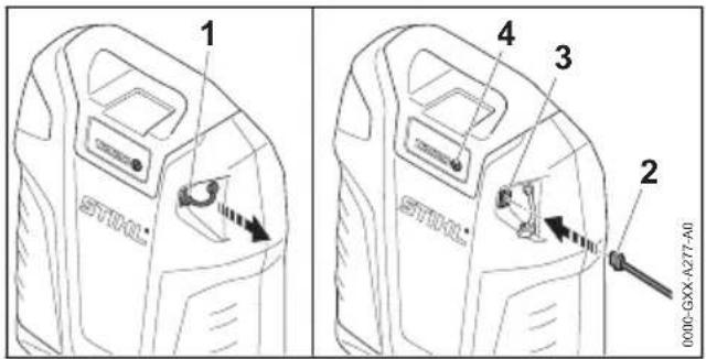 STIHL AR 3000 L - Conectar e carregar o aparelho USB - 1