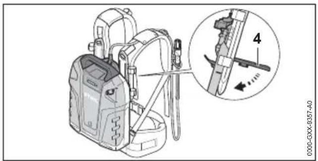 STIHL AR 3000 L - Akku und Anschlussleitung am Tragsystem anbauen - 4