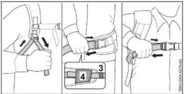STIHL AR 3000 L - Bouclage et ajustage du système de portage - 2