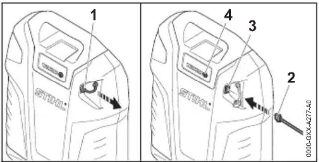 STIHL AR 3000 L - Conectarea și încărcarea aparatului cu USB - 1