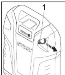 STIHL AR 3000 L - Присъединяване и заре- ждане на USB уреда - 1