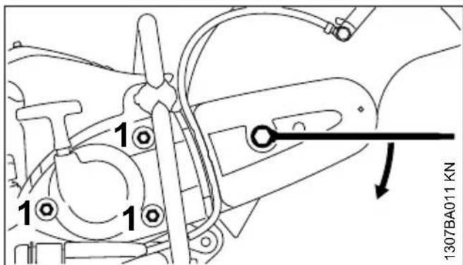 STIHL TS 500i - Tension de la courroie poly-V - 2