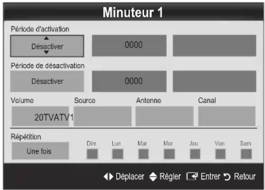 SAMSUNG UE55C6990 - Réglage de la minuterie de mise en marche / arrêt - 1
