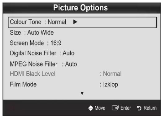 SAMSUNG UE55C6990 - Picture Options - 1