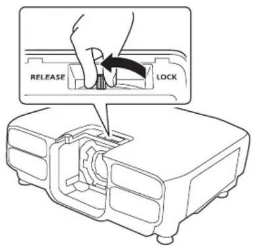 EPSON ELPLX02S - Remove the lens replacement cover. - 1