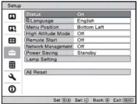 SONY VPLVW290ES - Selecting the Menu Language - 5