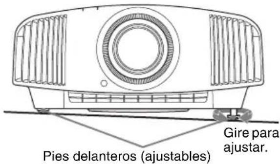 SONY VPLVW290ES - Para ajustar la inclinación de la superficie de instalación - 1