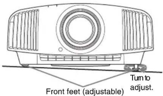 SONY VPLVW290ES - To adjust the tilt of the installation surface - 1