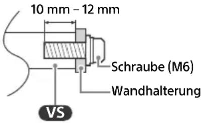 10 mm - 12 mm Schraube (M6) Wandhalterung VS