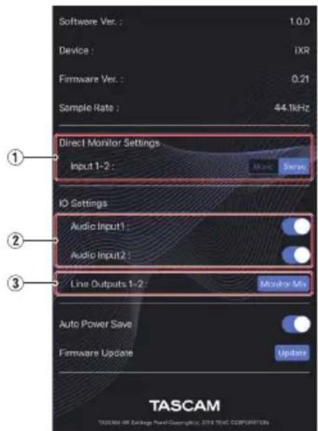 TASCAM iXR - Auf einem iOS-Gerät - 1