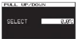 TASCAM CG1800 - Réglage de variation pull-up/pull-down de la fréquence d'horloge audio (CG-1800 uniquement) - 2