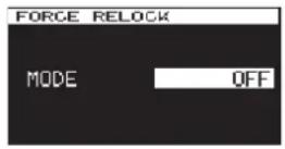 TASCAM CG1800 - Réglage du mode de reverrouillage forcé (CG-1800 uniquement) - 2