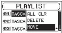 TASCAM SD20M - Modification de la playlist - 4