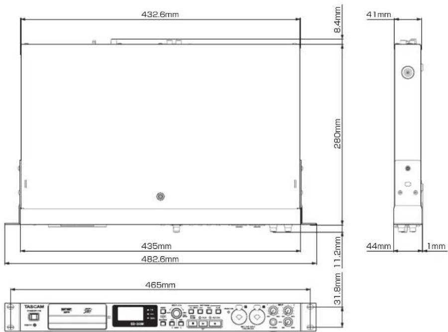 TASCAM SD20M - Dessins avec cotes - 1
