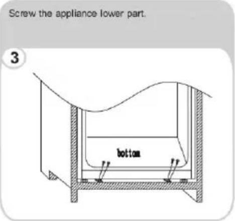 Screw the appliance lower part. bottom 3