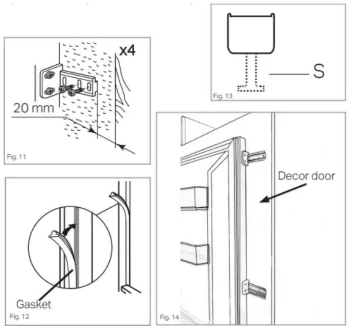 HOOVER HBOU 172UKN - Mounting the fascia door - 1