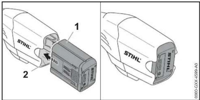 STIHL FSA 90 R - Fitting the Battery - 1