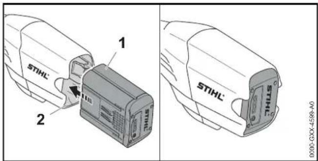 STIHL FSA 90 R - Sette inn batteriet - 1