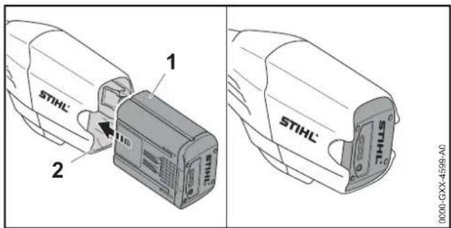 STIHL FSA 90 R - Władanie akumulatora - 1