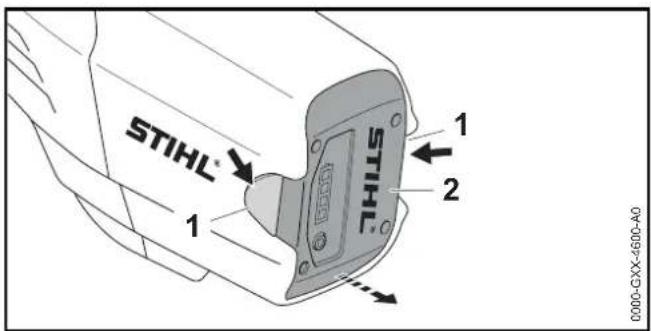 STIHL FSA 90 R - Akun poistaminen - 1