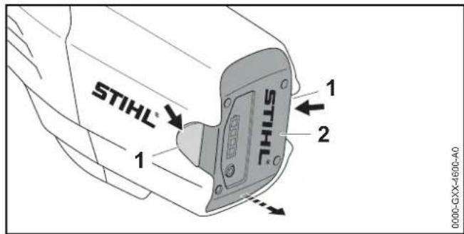 STIHL FSA 90 R - Ta ut batteriet - 1