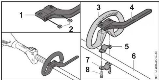 STIHL FSA 90 R - Askelrajoittimen asentaminen - 1