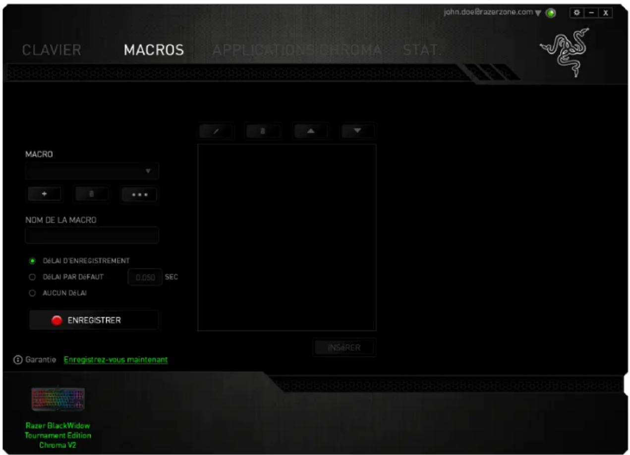 RAZER BlackWidow Tournament Edition Chroma - ONGLET MACROS - 2