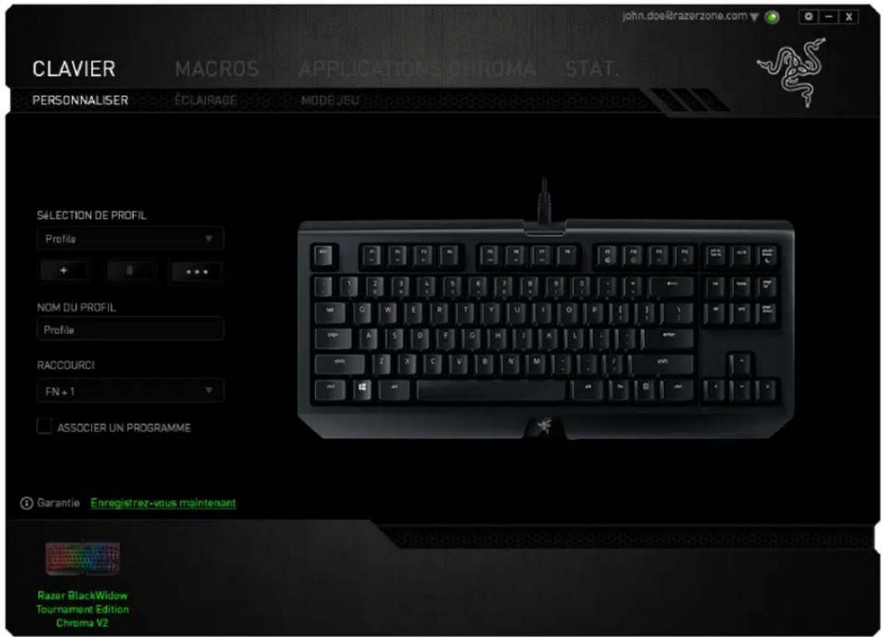 RAZER BlackWidow Tournament Edition Chroma - ONGLET CLAVIER - 1