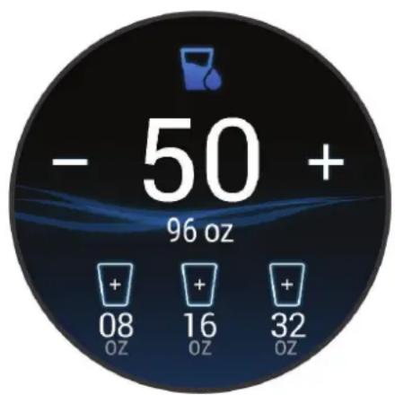 GARMIN Venu 2S - Utilisation du résumé du widget de suivi de l'hydratation - 1