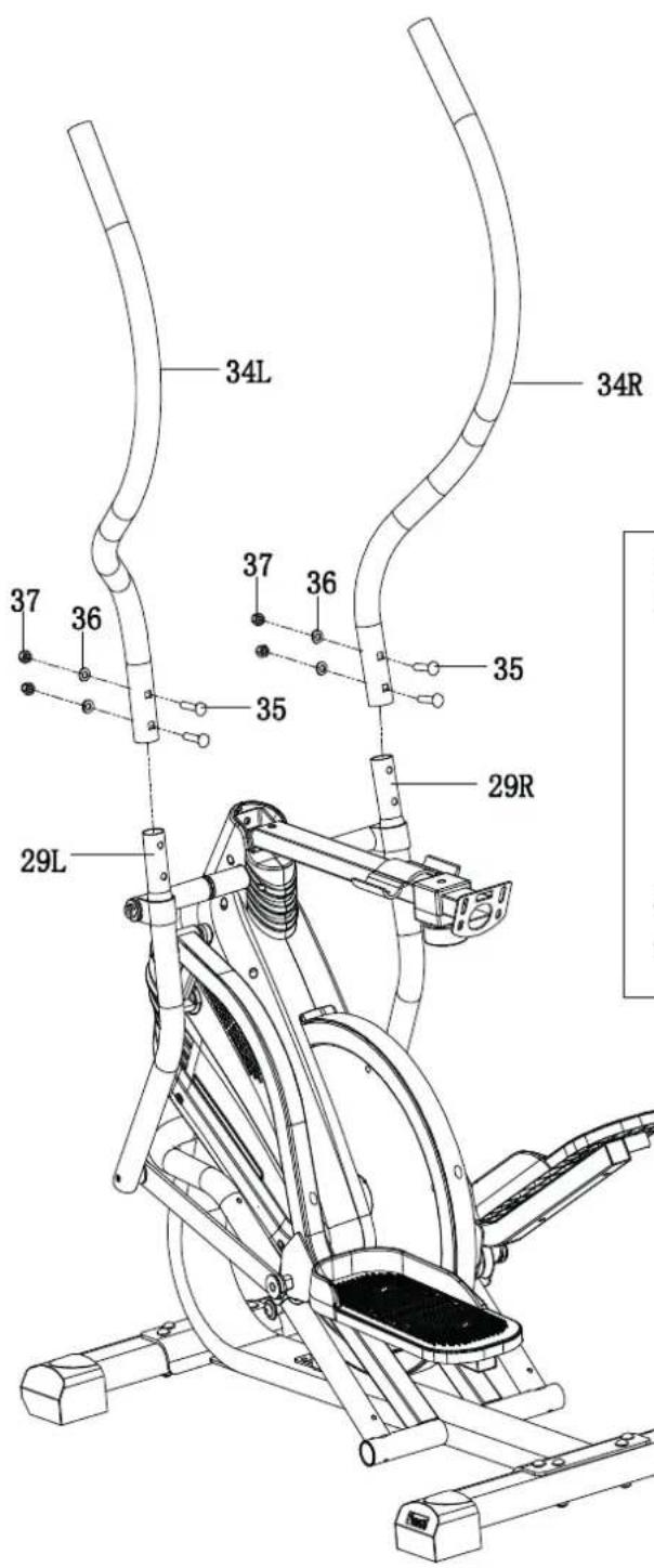 Duke Fitness Stepper Plus - Étape 4: montage des poignées - 1