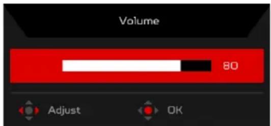 ACER Predator XB252Q - Adjusting the Volume - 1