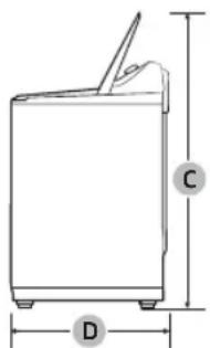 SAMSUNG WA50R5200AW - Dimensions - 2