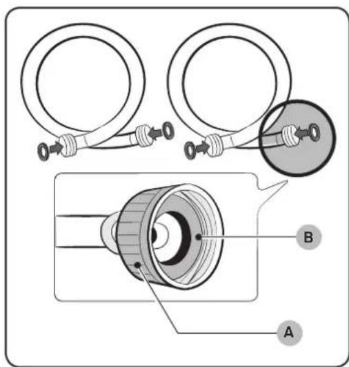 SAMSUNG WA52J8705MP - STEP 2 Connecting the water supply hose - 1